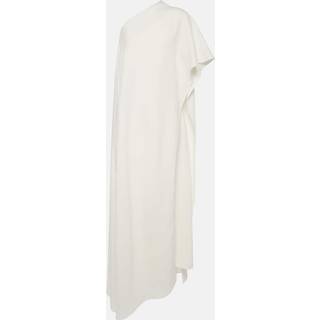 Valentino Caped asymmetric silk midi dress - white - XXXS