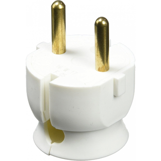 Stikprop Schuko U/J, vinkel, plast, hvid