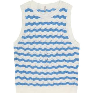 Kids Only Cloud Dancer/azure Blue Stribet Strik