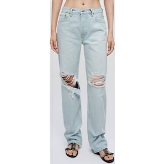 Re/Done Loose Long distressed straight jeans - blue - 31