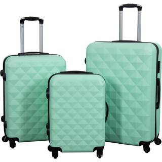 Kuffert tilbud - Sæt 3 stk. - Eksklusivt hardcase kuffertsæt tilbud - Diamant Turkis