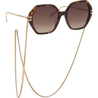 Chopard Kvinde IKCH370 04BL Solbriller Acetat Havana Brun Geometrisk Antiblænding Skygge