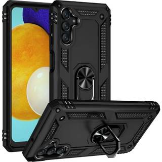 SKALO Samsung A04s 4G Armor Hybrid metal ring cover - Sort