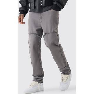 Mens Tall Slim Leg Overdyed Carpenter Trouser In Charcoal