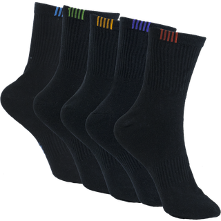 Black Pearls Socks - Mellemlange Crew – Bambus - 36-39 , Black , 5-Pack—-29.00 Kr/st—-145.00 Kr/Pack