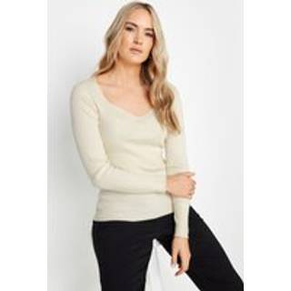 Lts Tall Ivory Ribbed Sweetheart Jumper 8-10 Lts | Tall Women's Sweaters & Jumpers - White