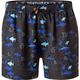 SAVE THE DUCK Herren Badeshorts schwarz Mikrofaser Gemustert