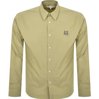 Maison Kitsune Long Sleeve Fox Head Shirt Khaki