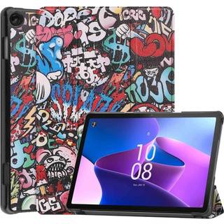 Til Lenovo Tab M10 (Gen 3) Trifoldet Stativdæksel - Graffiti