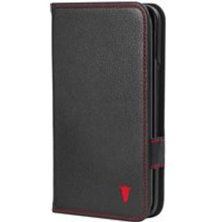 Google Pixel 9 Pro Fold Leather Wallet Case (2024) - Black with Red Detail
