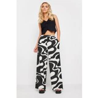 PixieGirl Petite PixieGirl Petite Black Abstract Swirl Print Wide Leg Trousers