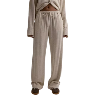 Nelly - Beige - Pull On Linen Pants - Medium