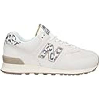 New Balance Kvinder 574 i Hvid/Grå Suede/Mesh, Størrelse 39