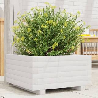 Plantekasse 40X40X49,5 Cm Massivt Fyrretræ Hvid - 50 x 50 x 26.5 cm