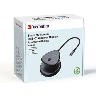 Verbatim USB-C trådløs display adapter 4K med Hub