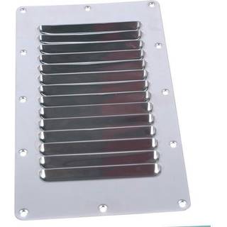 Ventilationsgitre, poleret rustfrit stål, 228 mm x 127 mm, sølv