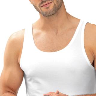 Mey Herren Tanktop weiß Baumwolle & Mix unifarben