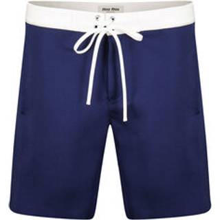 Satin Bermudas in Ink Blue & White - 42