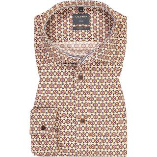 OLYMP Herren Casual Hemd beige gemustert