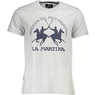 La Martina Gray Cotton Men T-Shirt