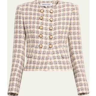Veronica Beard Bentley checked tweed jacket - white - XL