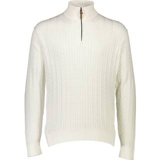 Half-Zip Cable Striktrøje, Off White, L