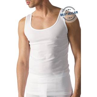 Mey Herren Tanktop weiß Reine Baumwolle unifarben