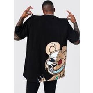 Mens Black Oversized Ofcl Man Teddy Graphic T-shirt