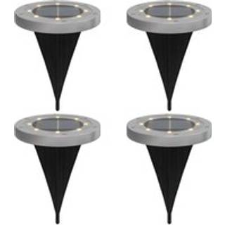 solcellelamper med jordspyd 4 stk. varmt hvidt lys