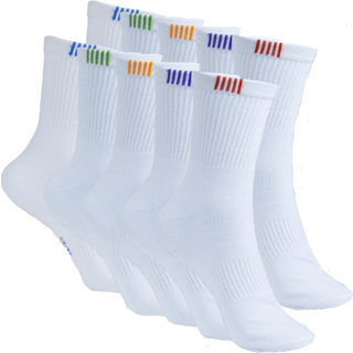 Black Pearls Socks - Mid Crew - Polyester - 40-43 , White , 10-Pack—-27.00 Kr/st—-270.00 Kr/Pack