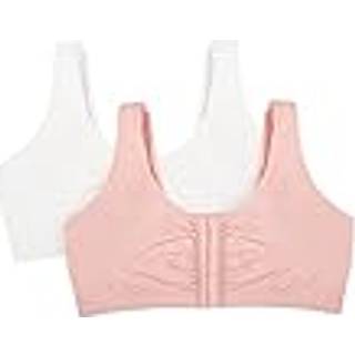 Frugt af v?ven Kvinders front Closeup Sports Brh White/r?dmende Rose 2-Pack 40