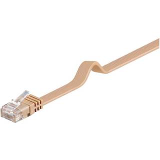 CAT 6 fladt patchkabel, U/UTP, light brun, 10m