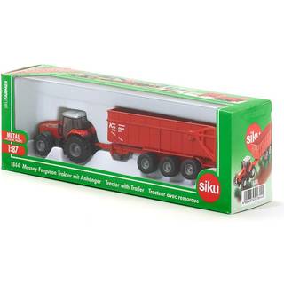 Siku traktor massey ferguson med 3-akslet anhænger 1:87