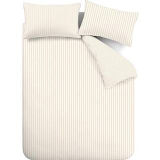 Catherine Lansfield Catherine Lansfield Natural Brushed 100% Cotton Stripe Duvet Cover Set