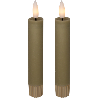 Cozzy kronelys, 3D flamme, 11 cm, sand, 2 stk. (bruges med fjernbetjening)