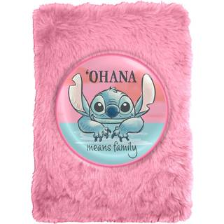Disney Stitch notesbog med pels-omslag - A5