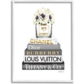 Stupell Industries Blooming White Floral Display p? Glam Designer Bookstack