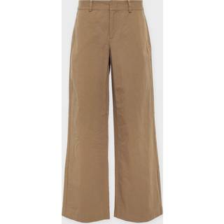 Vince High-rise cotton-blend wide-leg pants - beige - XXS