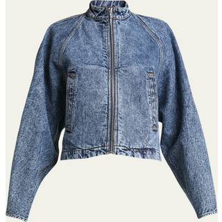 AlaÃ¯a Round Racing denim jacket - blue - S