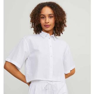 JJXX - Jxlulu Cropped Linen Shirt - Croptops til kvinder - White - M