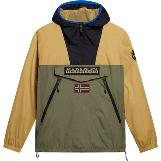 Napapijri Unisex Rainforest Ripstop Anorak Jacket Green/Beige, XL