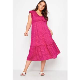 Yours Curve Yours Curve Pink Broderie Anglaise Dress