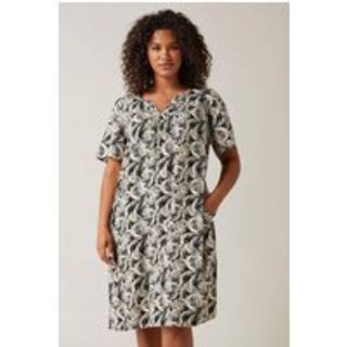 Evans Evans Curve Tropical Print Linen Dress