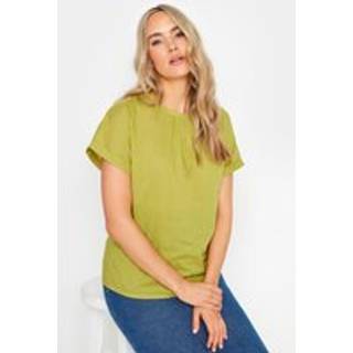 Lts Tall Green Short Sleeve Dobby Top 10 Lts | Tall Women's Basic Tops