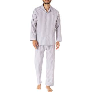 Novila Herren Pyjama beige Baumwolle & Mix Gestreift