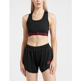 Red Run Activewear Inky Cropped Sports Bra, Black