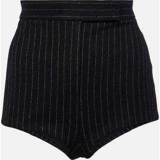 Alex Perry Pinstripe high-rise shorts - black - M