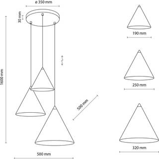 Hængelampe Cono TK Lighting, dæmpbar, Multifarvet, Stue/spisestue, Metal, Moderne