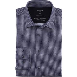 OLYMP Herren Hemd blau gemustert