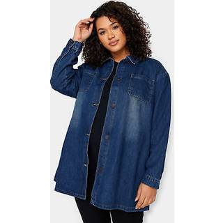 Evans Evans Blue Denim 100% Cotton Shirt - EU 50-52 (UK 22-24)